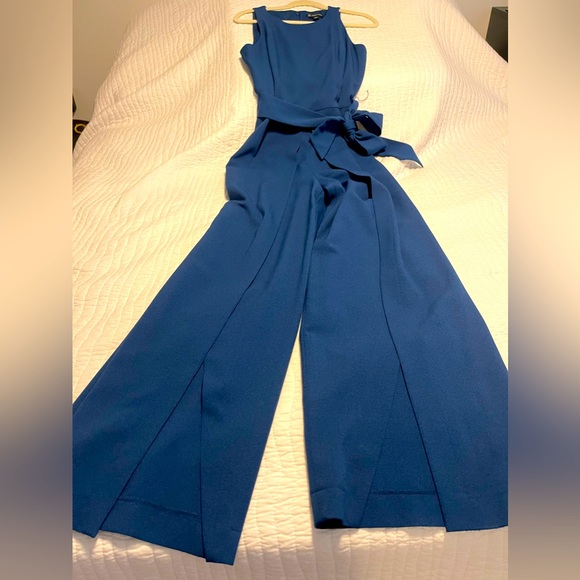 Blue romper palazzo pants that open - Picture 1 of 4